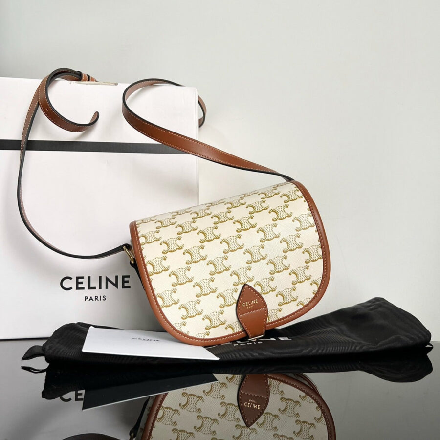 MONOGRAM SADDLE BAG 18 FABRIC WHITE | Studio Nafay