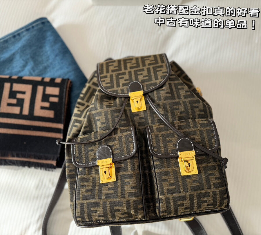 Fendi Canvas Backpack Shoulder Bag | Studio Nafay