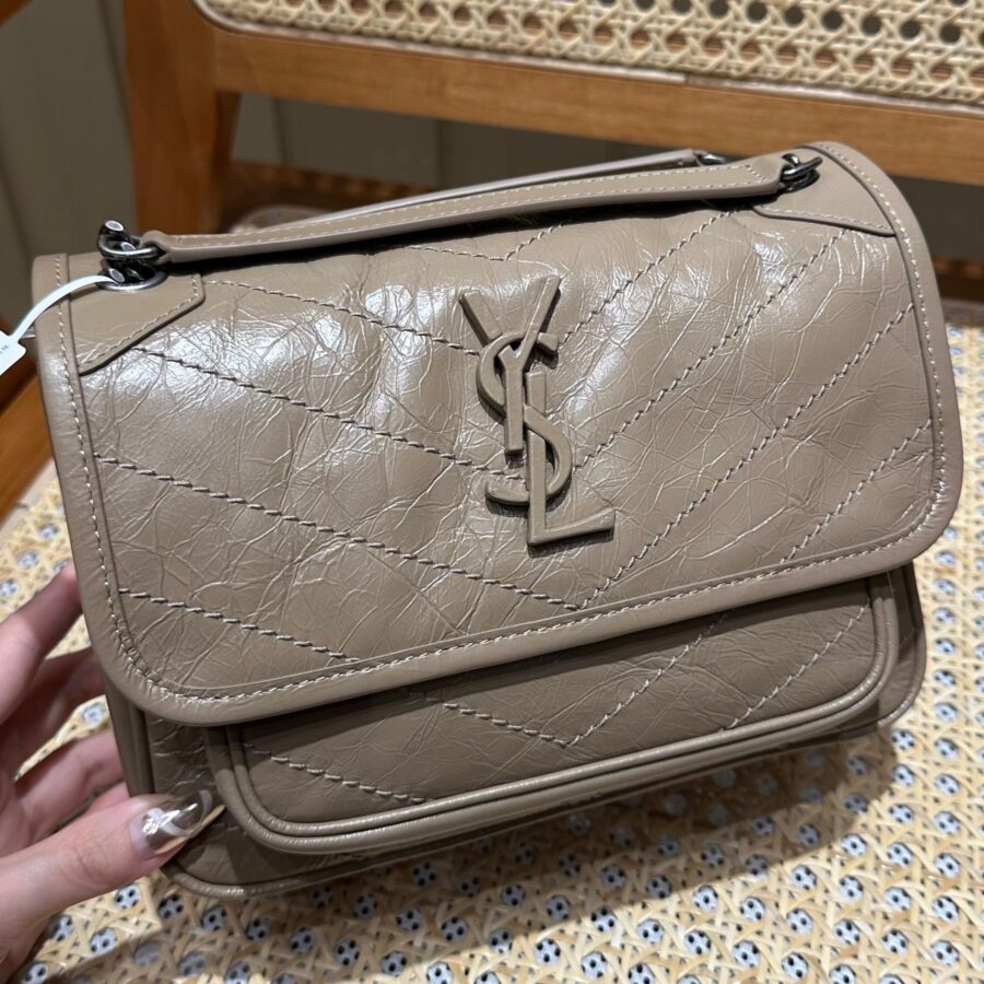 YSL Niki Baby Bag Beige Calfskin 338878 | Studio Nafay