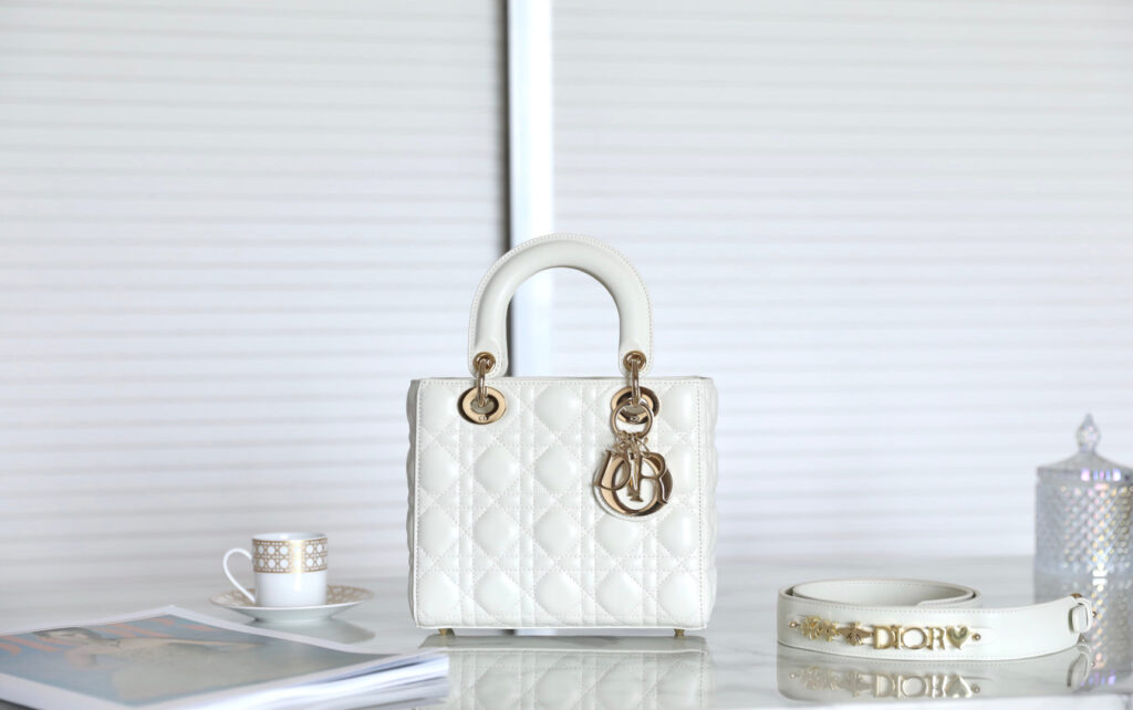 CD Lady Dior 20 Bag White Lambskin - Product Image 2