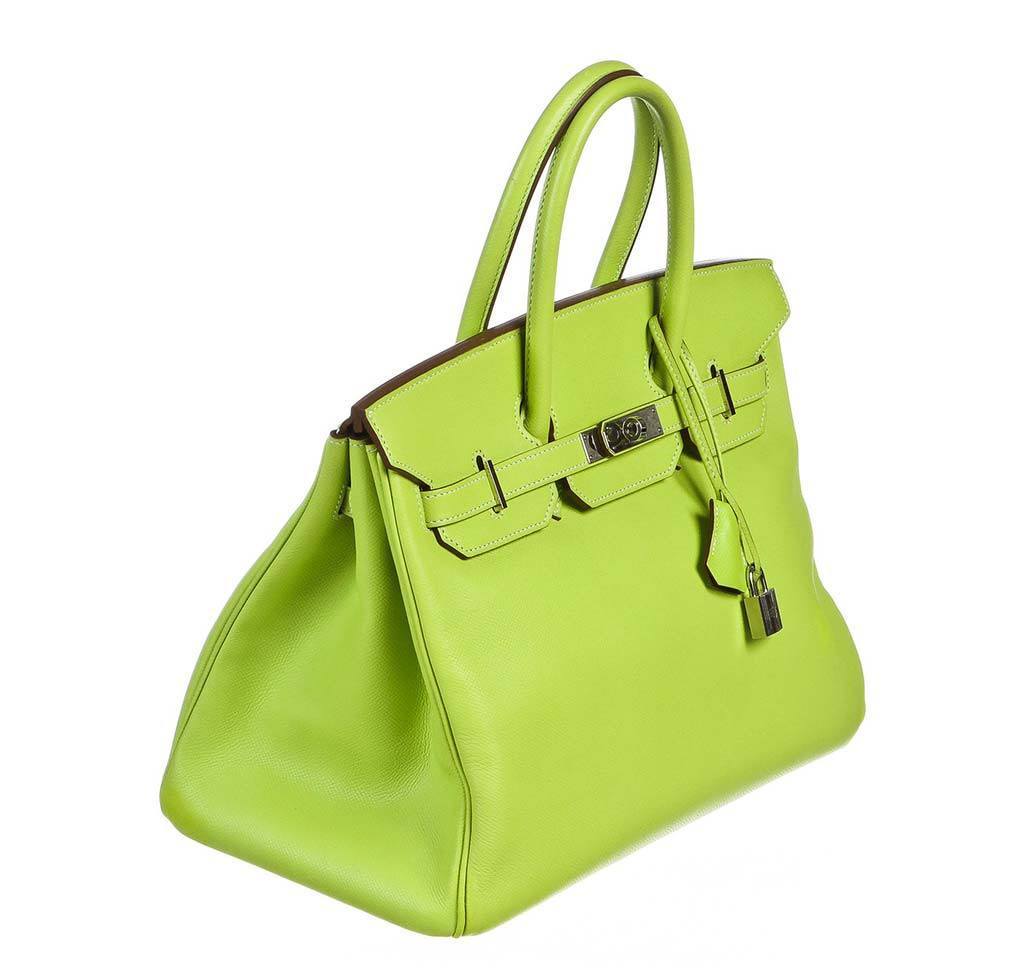 HermesBirkin 35 Kiwi Lichen Candy Collection Bag