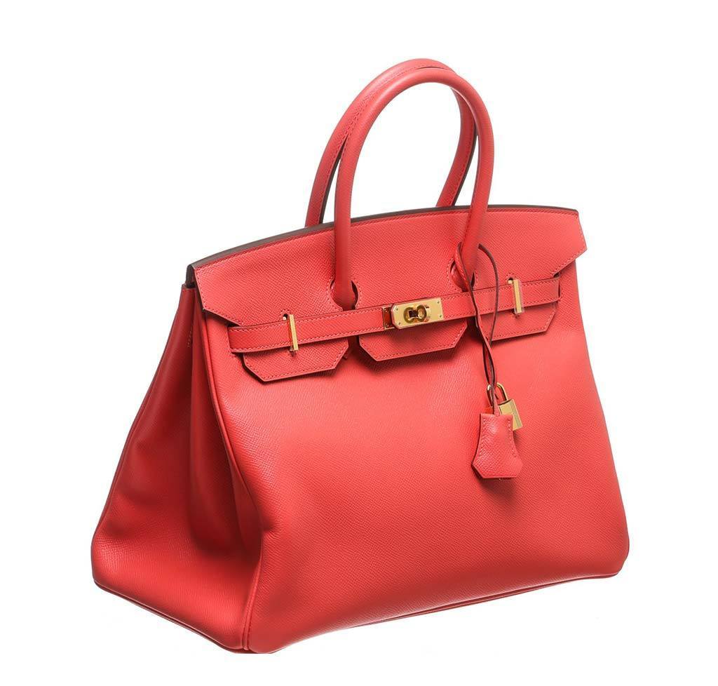 HermesBirkin 35 Rouge Pivoine Bag GHW