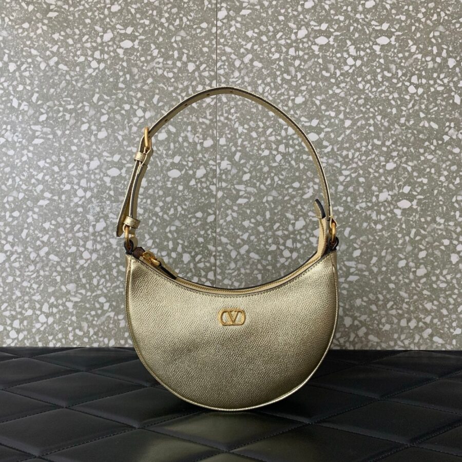 VA GARAVANI VLOGO mini HOBO bag gold calfskin 566877 | Studio Nafay
