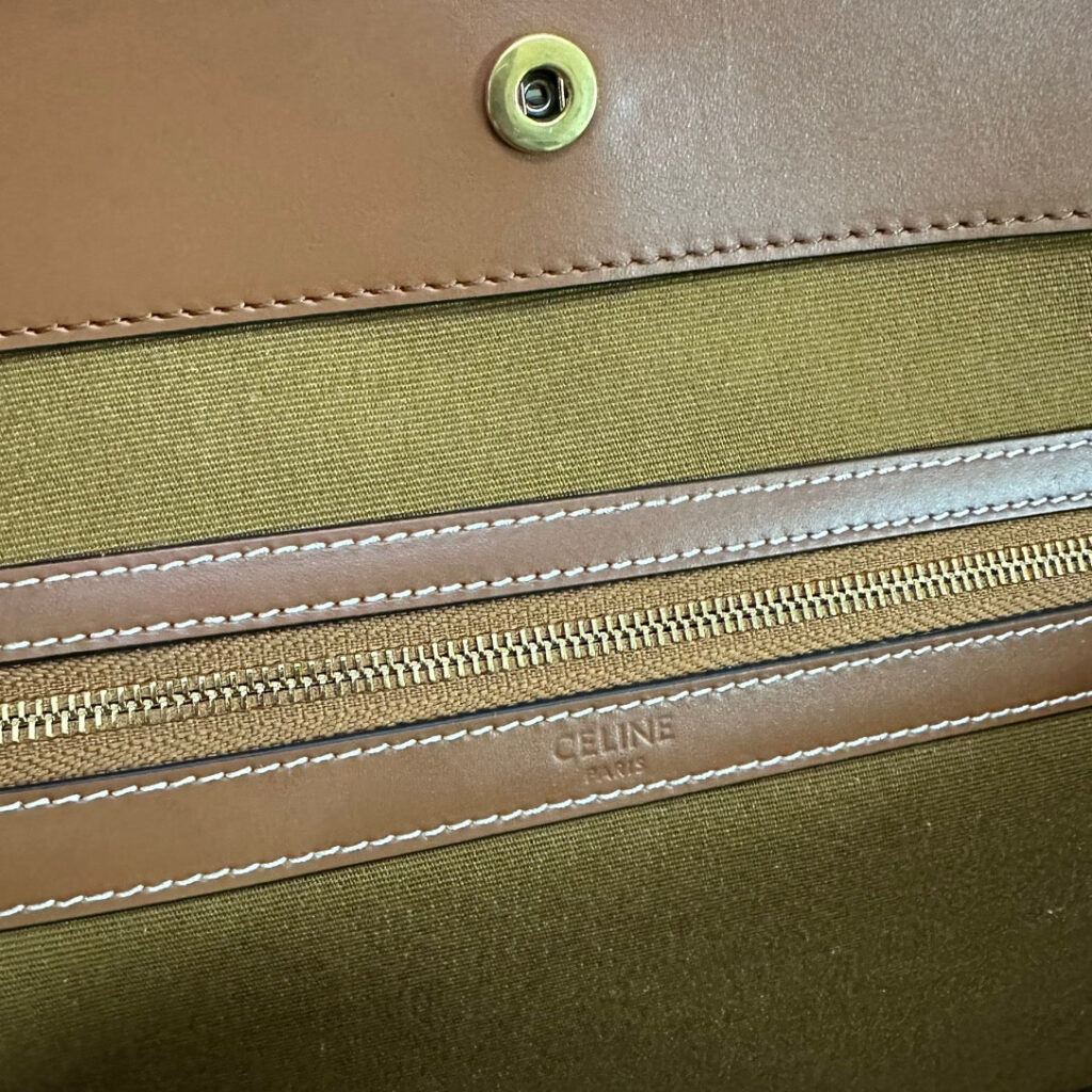 MEDIUM CABAS TRIOMPHE CANVAS 31.5 TAN CALFSKIN - Product Image 2