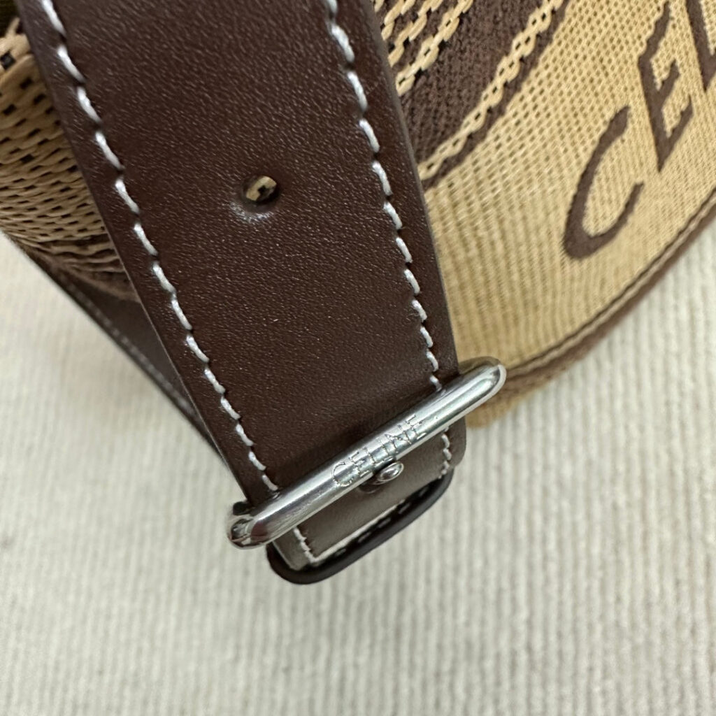 Celine Mini Cabas 23cm Chocolate Calfskin Dark Beige Textile - Product Image 2