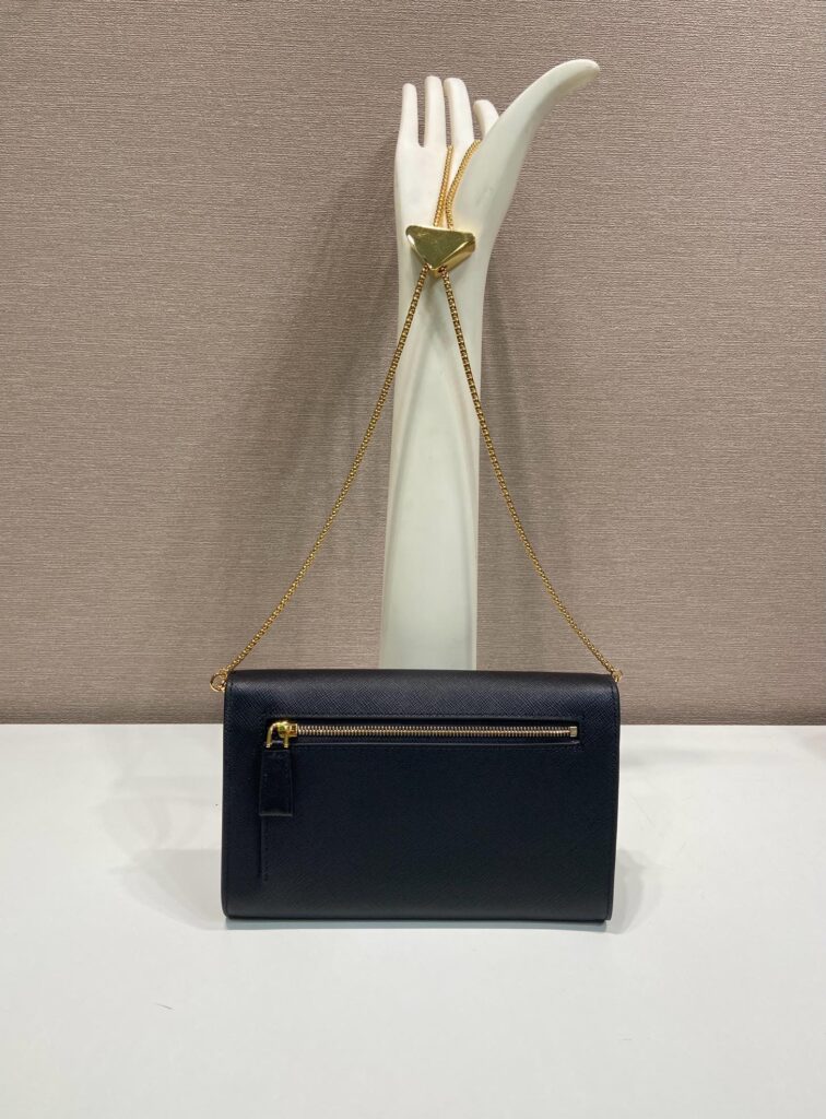 PRA Cross pattern envelope bag black leather 341148 - Product Image 2