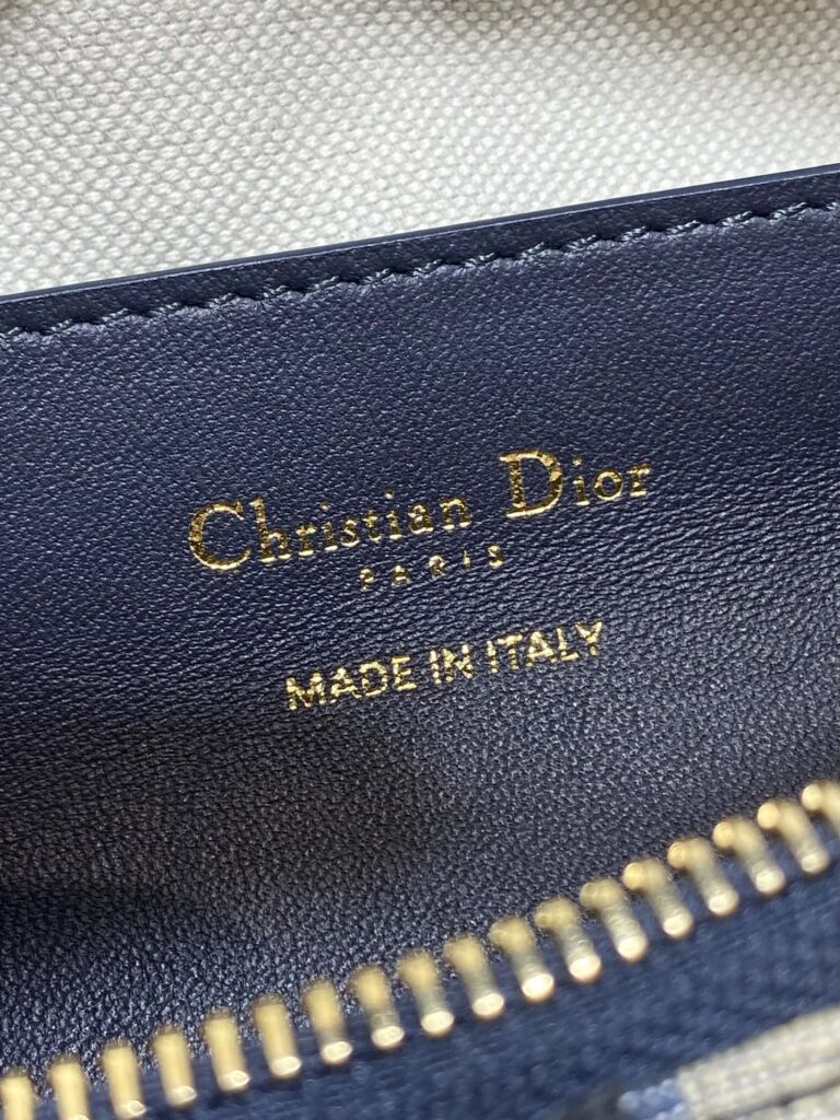 CD Medium Dream Bag 24 Blue Oblique Jacquard and Calfskin - Product Image 2