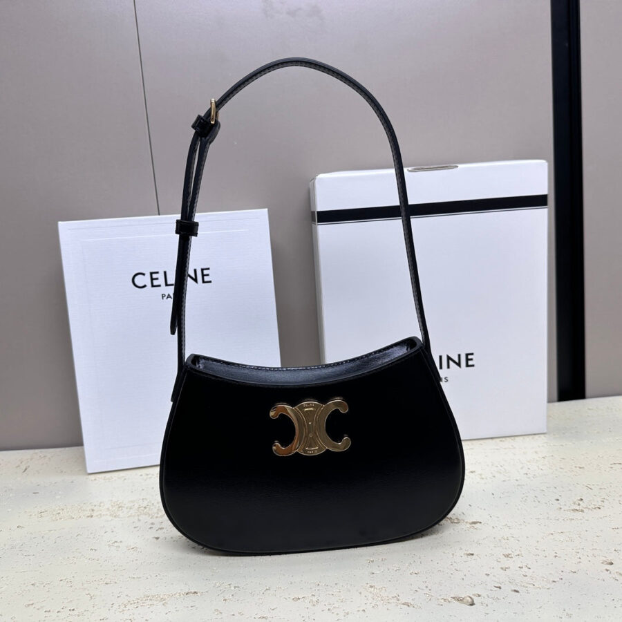 MINI 22 TILLY BAG IN BLACK SHINNY CALFSKIN | Studio Nafay