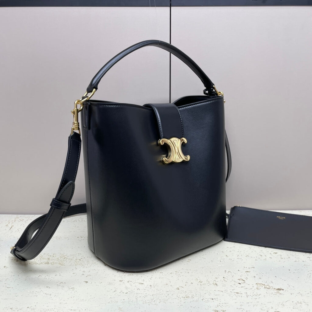 MEDIUM 28 LOUISE BAG IN BLACK SMOOTH CALFSKIN - Product Image 2