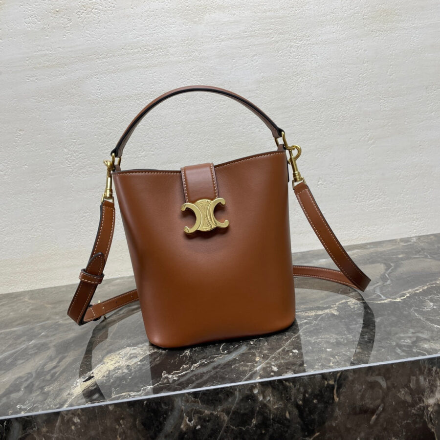 MINI 19 LOUISE BAG IN BRONZE BROWN SMOOTH CALFSKIN | Studio Nafay