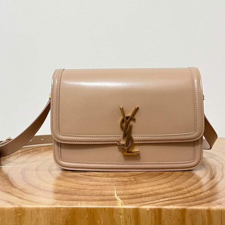YSL Solferino Small Satchel Bag Pure Beige Gold Calfskin 339520 | Studio Nafay