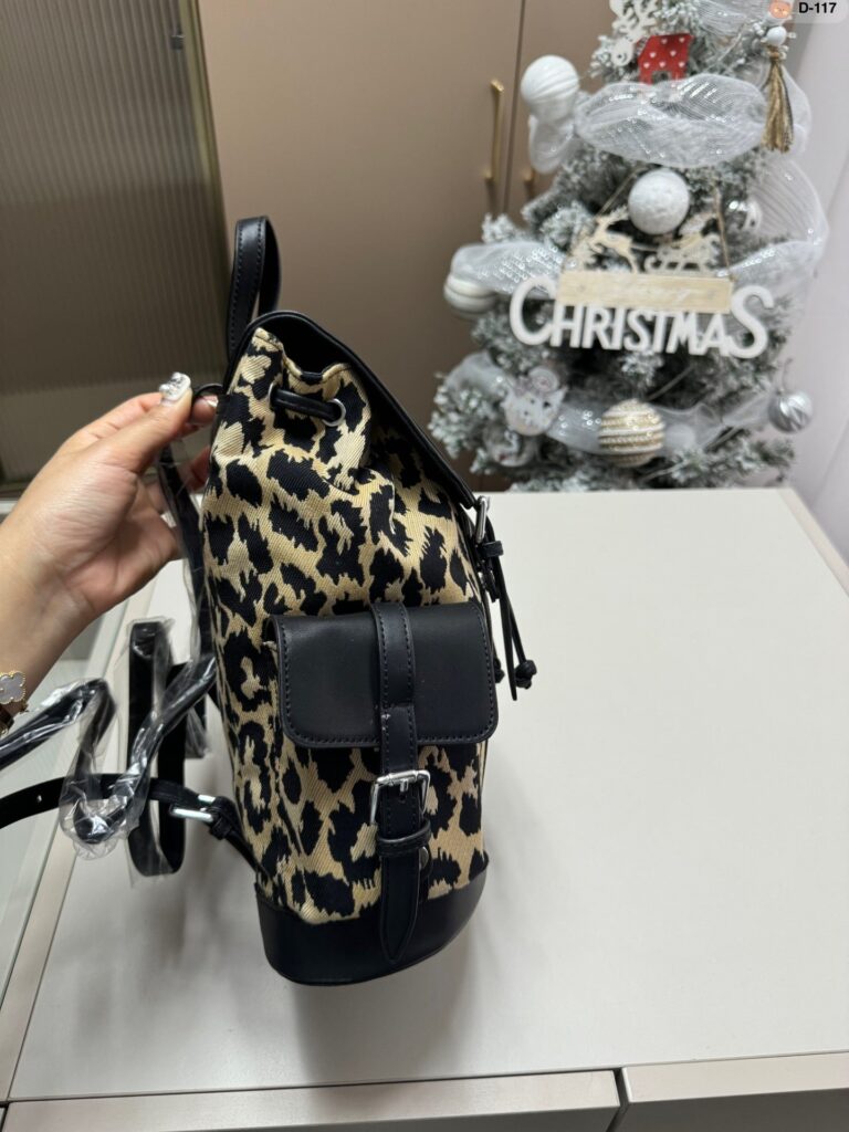 DIOR Leopard print backpack for both men and women Large capacity schoolbag - Product Image 2