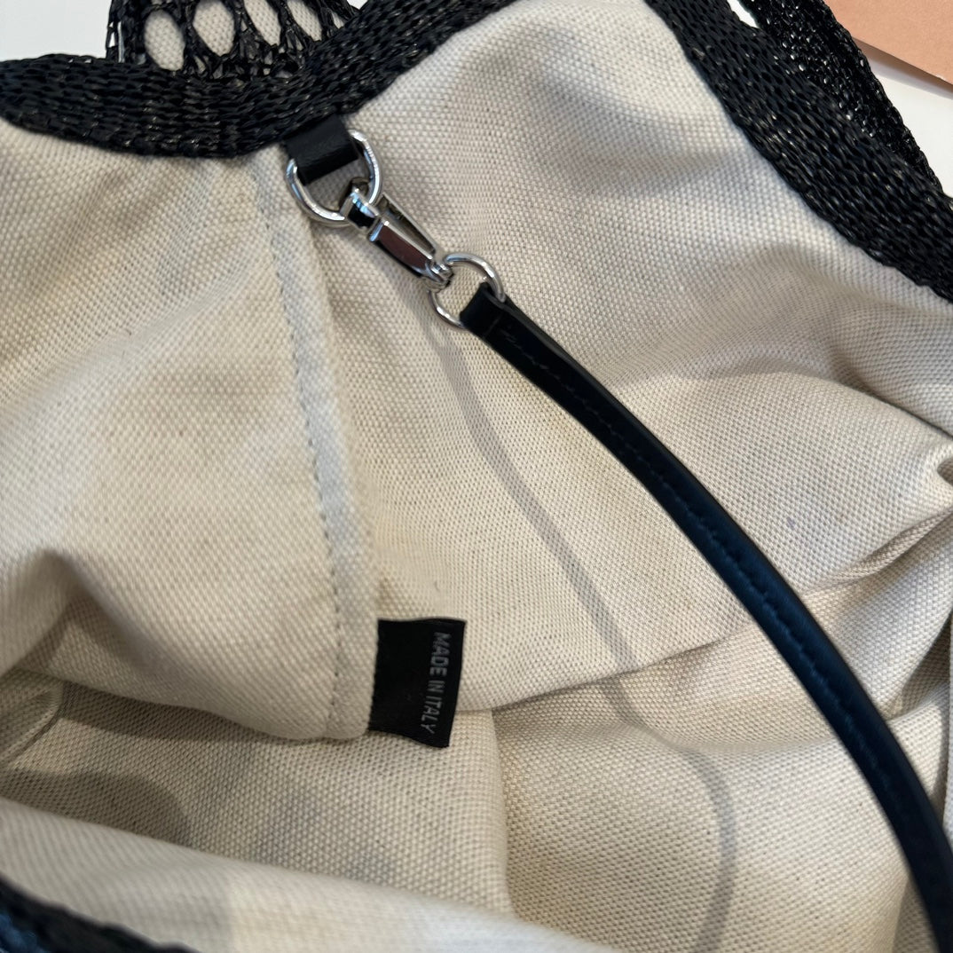 Miu’ beach tote bag black canvas
