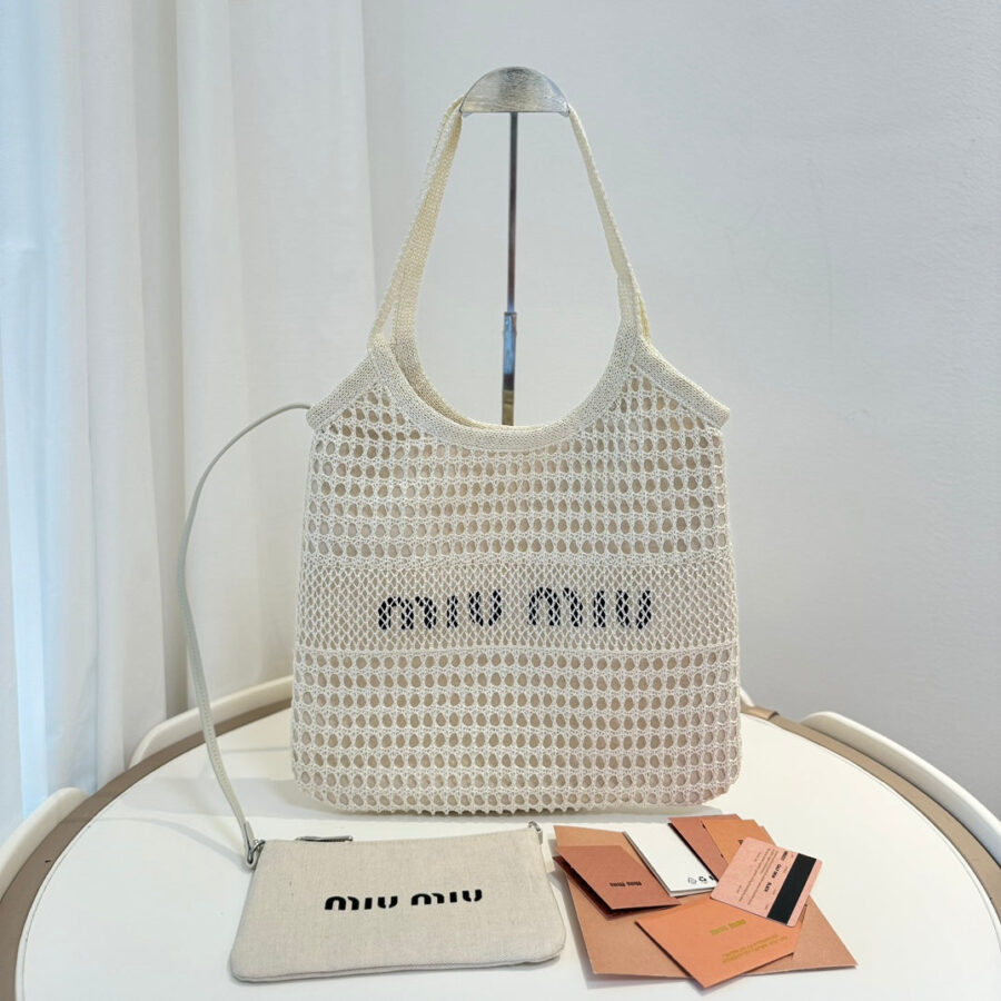 Miu' beach tote bag white canvas | Studio Nafay