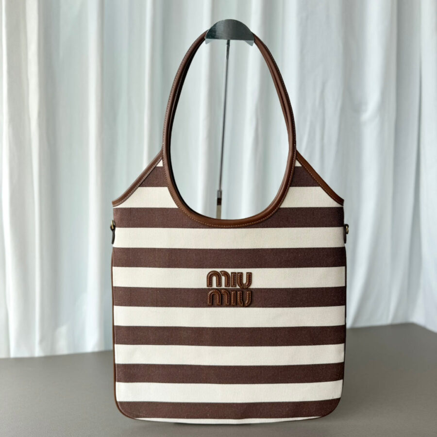 Miumiu Isetan tote hobo bag striped canvas | Studio Nafay