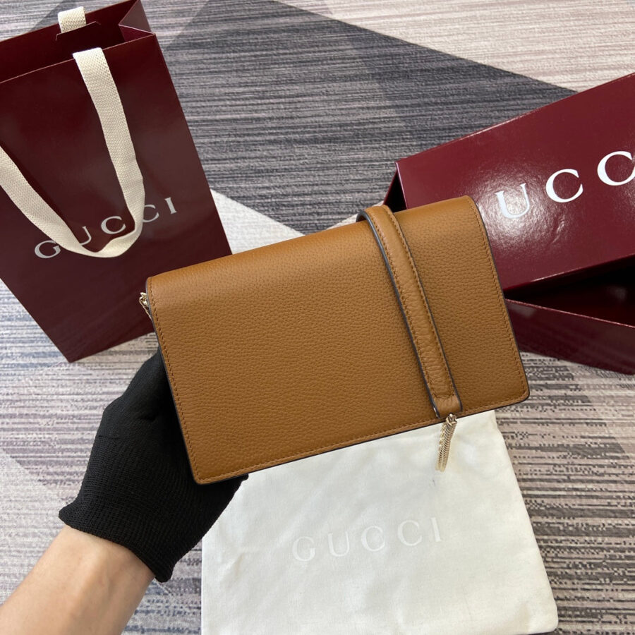 GG Dionysus Chain bag 20cm Brown Grained Leather | Studio Nafay