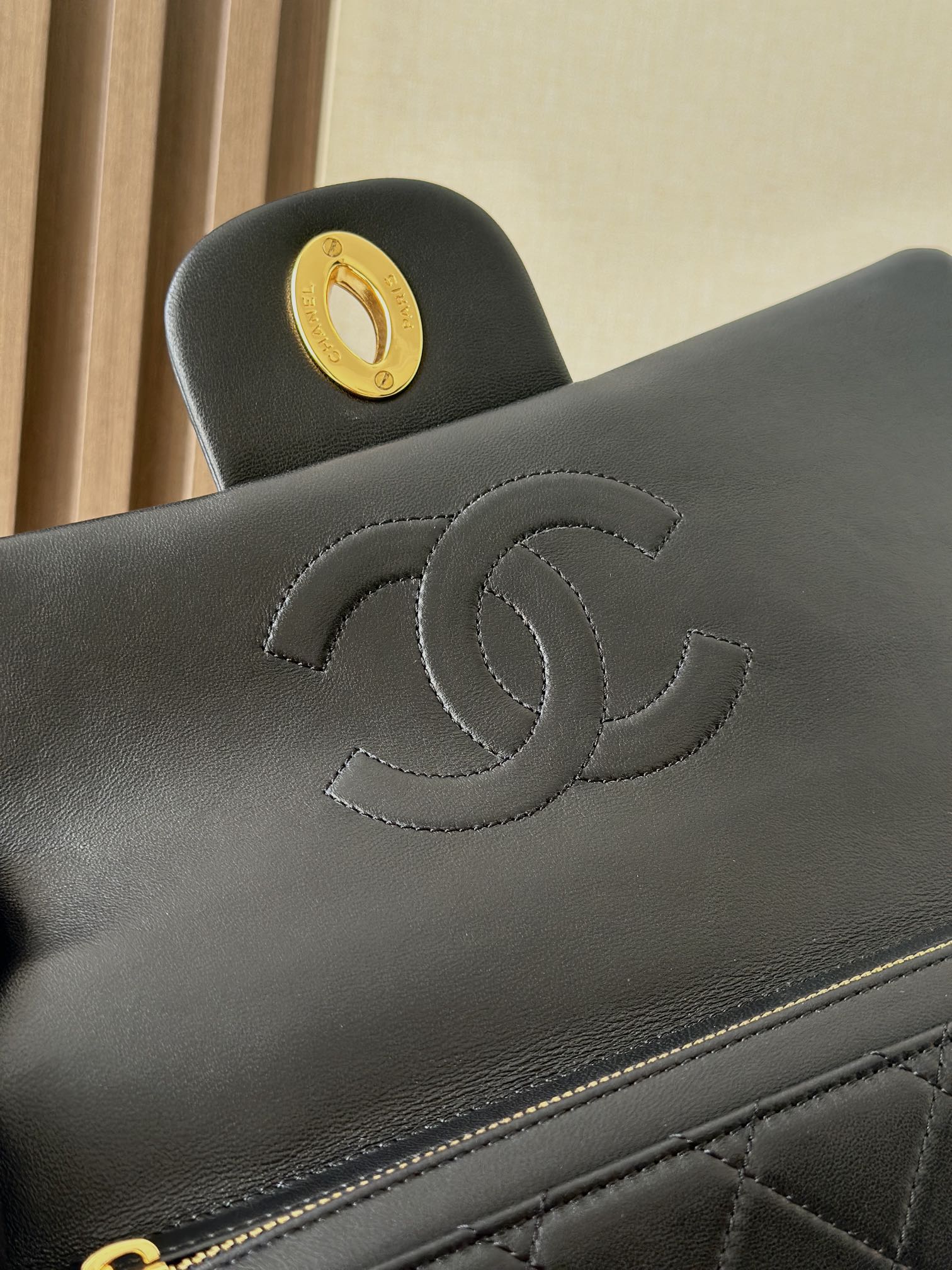 CC Backpack 30cm Black Gold Backpack Sheepskin 298105