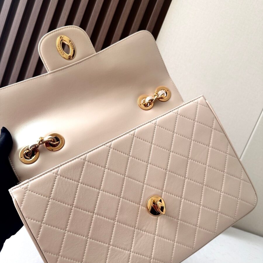 CC Flap Bag 30cm Apricot Gold Lambskin 298106 | Studio Nafay