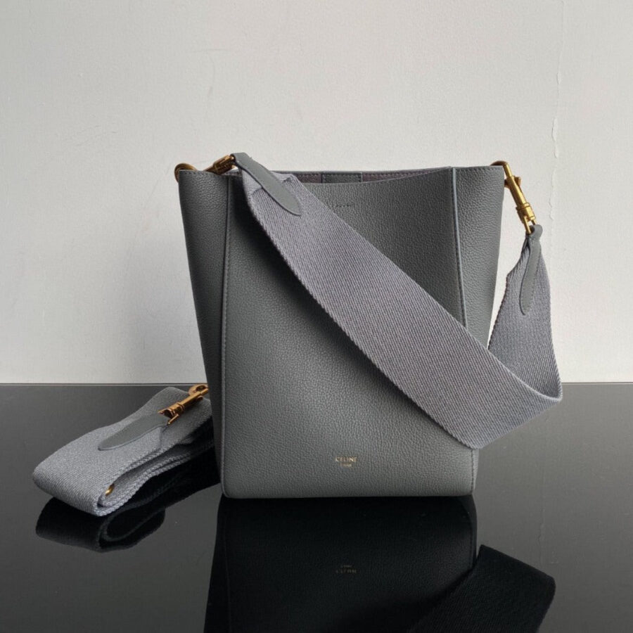SANGLE SEAU BUCKET 24 BAG GREY CALFSKIN | Studio Nafay