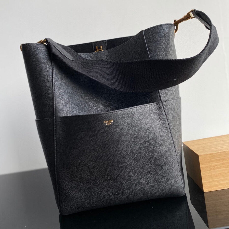 SANGLE SEAU BUCKET 33 BAG BLACK CALFSKIN | Studio Nafay
