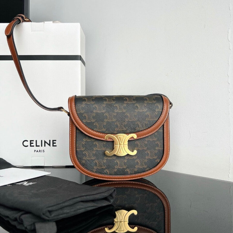 TRIOMPHE 15 Black Pattern Calfskin Handbag | Studio Nafay