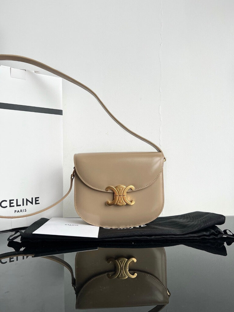 TRIOMPHE 15 Cream Gray Calfskin Handbag - Product Image 2