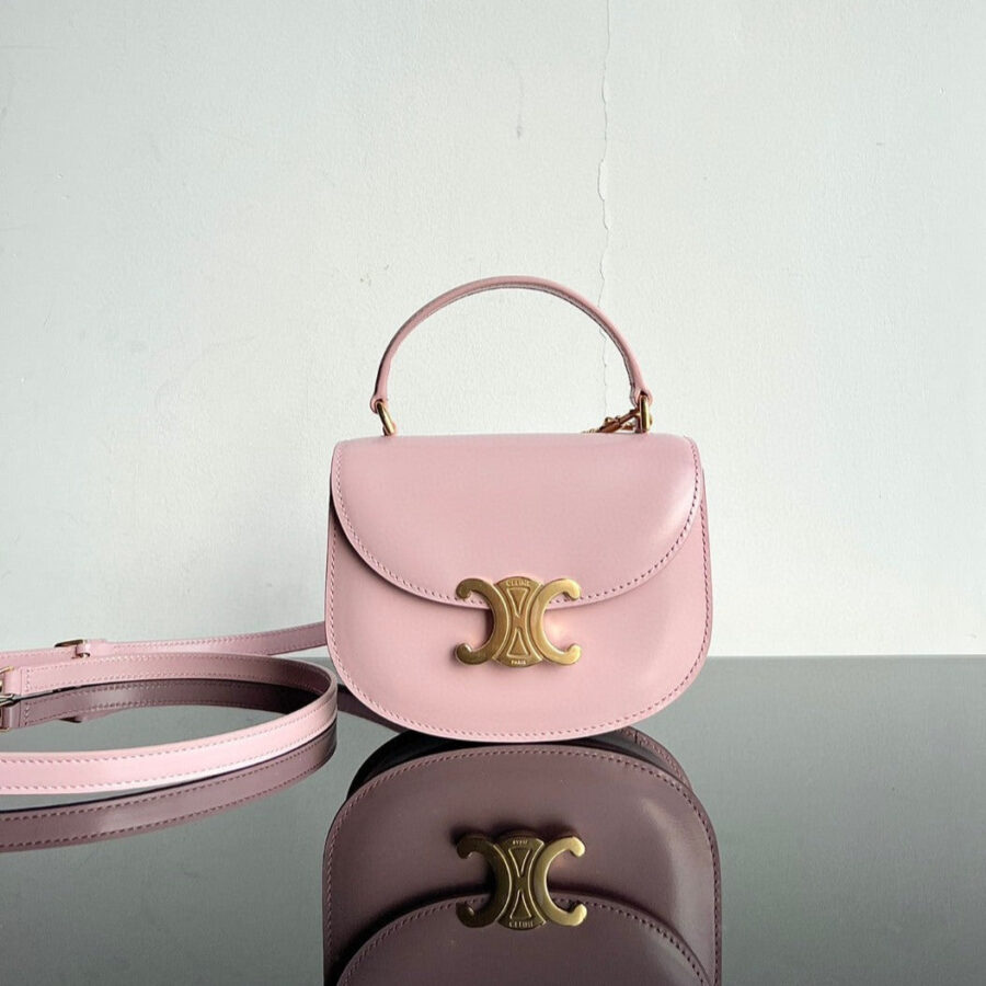 TRIOMPHE 15 Pastel Pink Calfskin Handbag | Studio Nafay