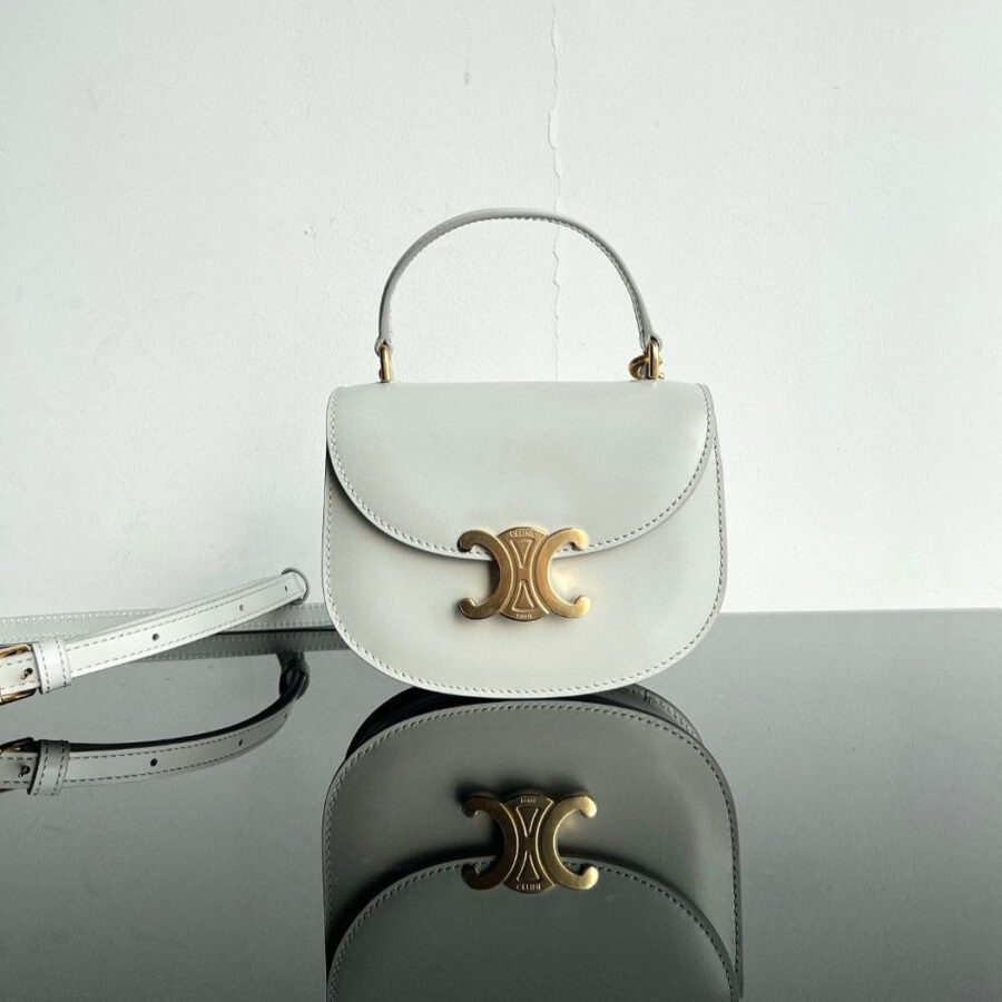 TRIOMPHE 15 White Calfskin Handbag | Studio Nafay