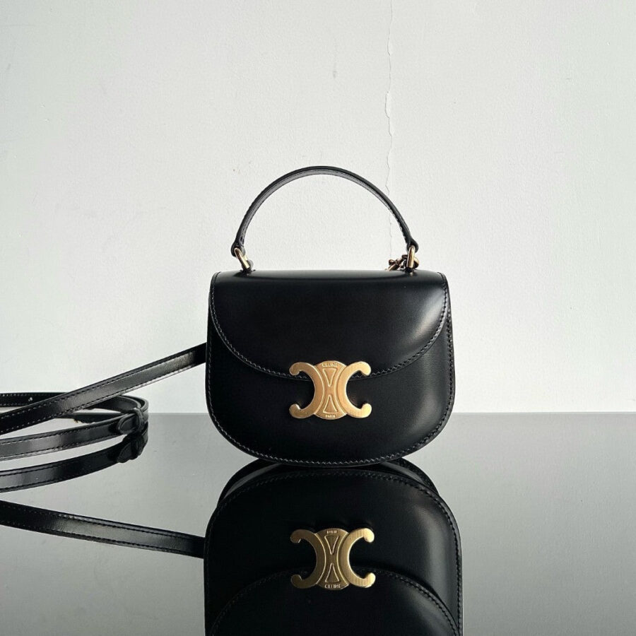 TRIOMPHE 15 Black Calfskin Handbag | Studio Nafay