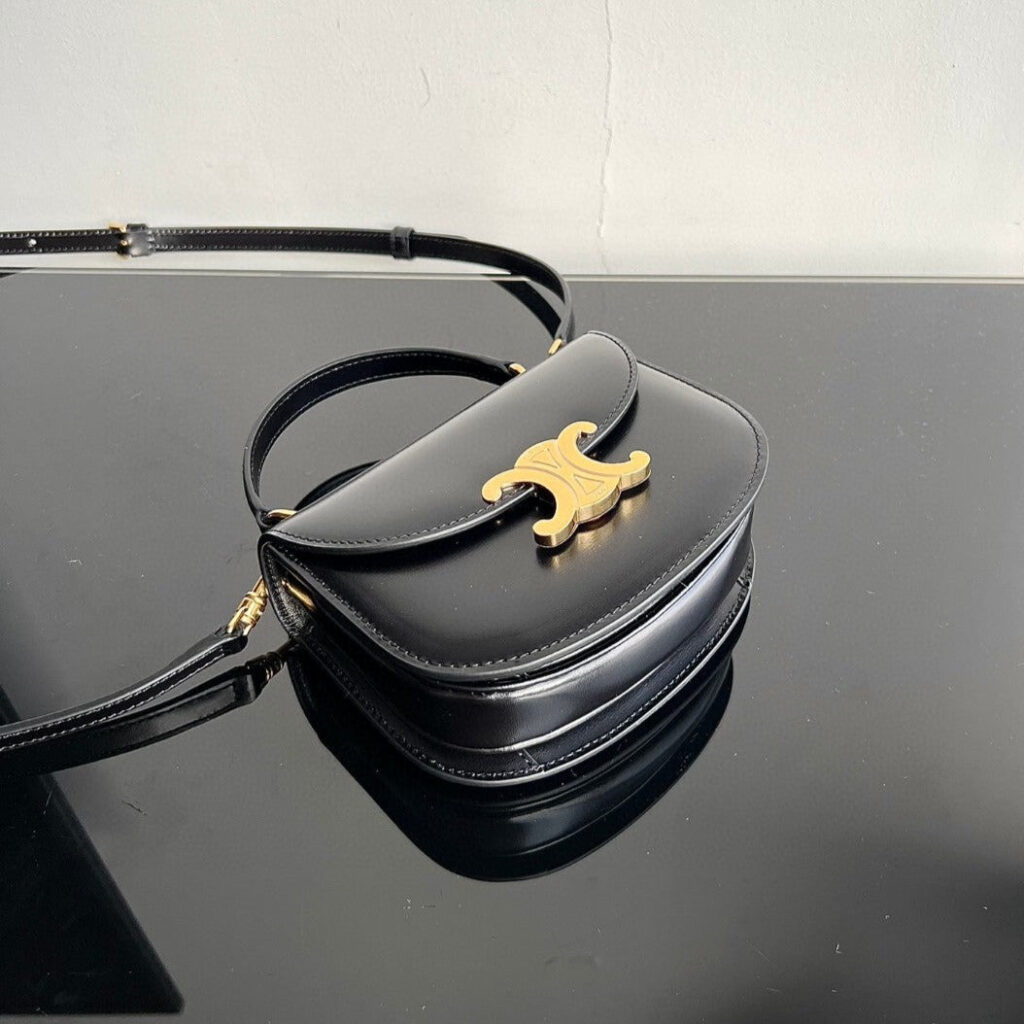 TRIOMPHE 15 Black Calfskin Handbag - Product Image 2