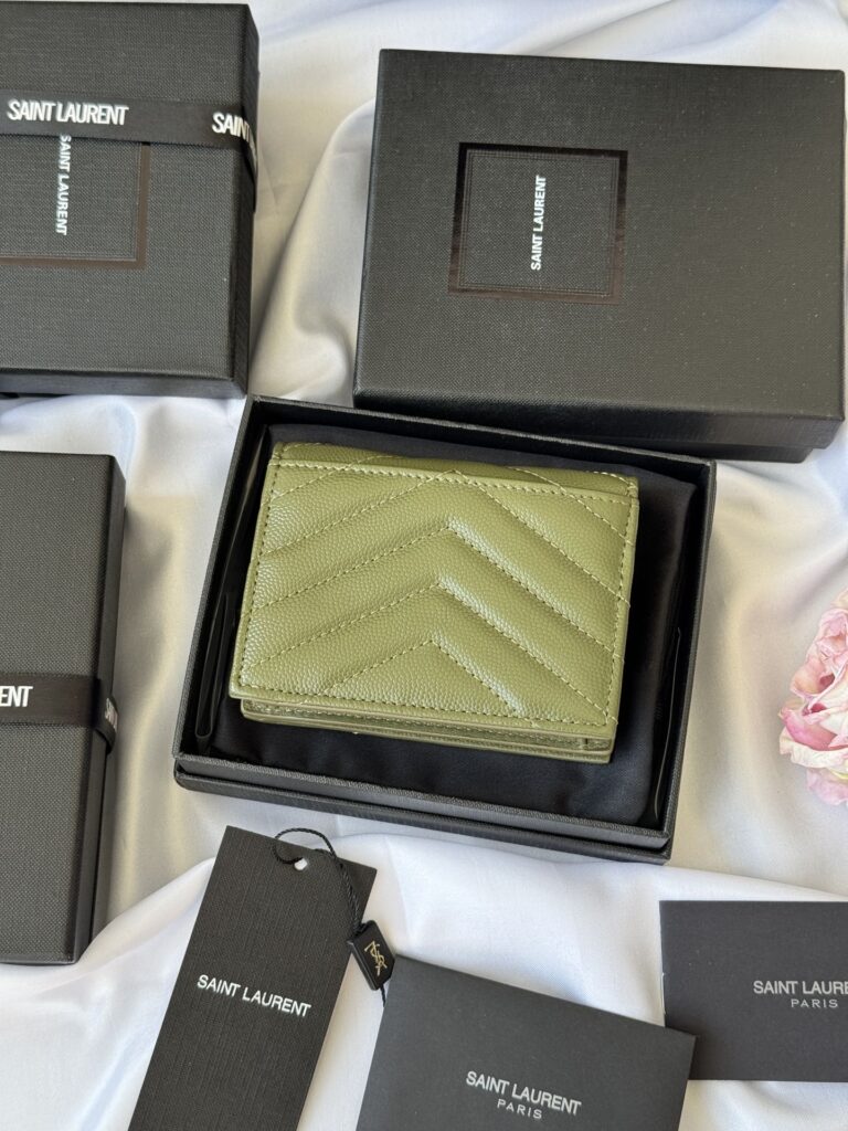 YSL Wallet Green Gold Cowhide 240588 - Product Image 2
