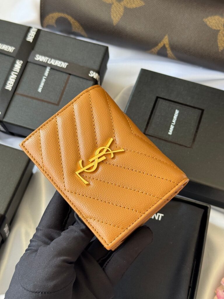 YSL Wallet Brown Gold Cowhide 240576 - Product Image 2
