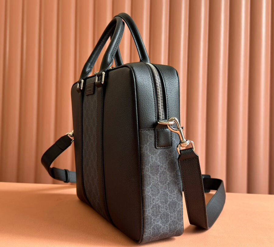 Gucci Briefcase 36.5cm Black Leather Canvas 239949 | Studio Nafay