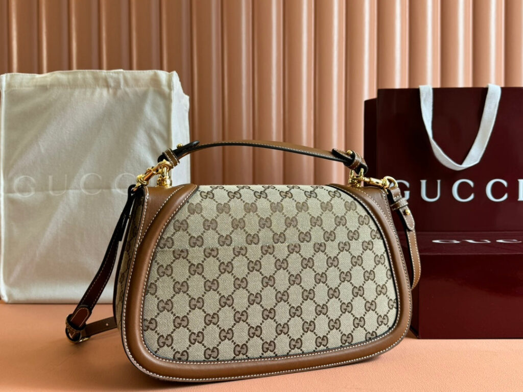 Gucci Blondie 32 Bag Brown Beige Leather Canvas 239899 - Product Image 2