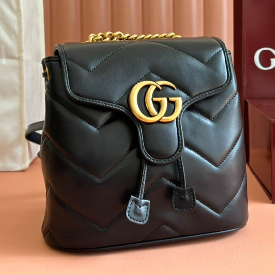 Gucci GG Marmont Backpack Black Leather 248169 | Studio Nafay