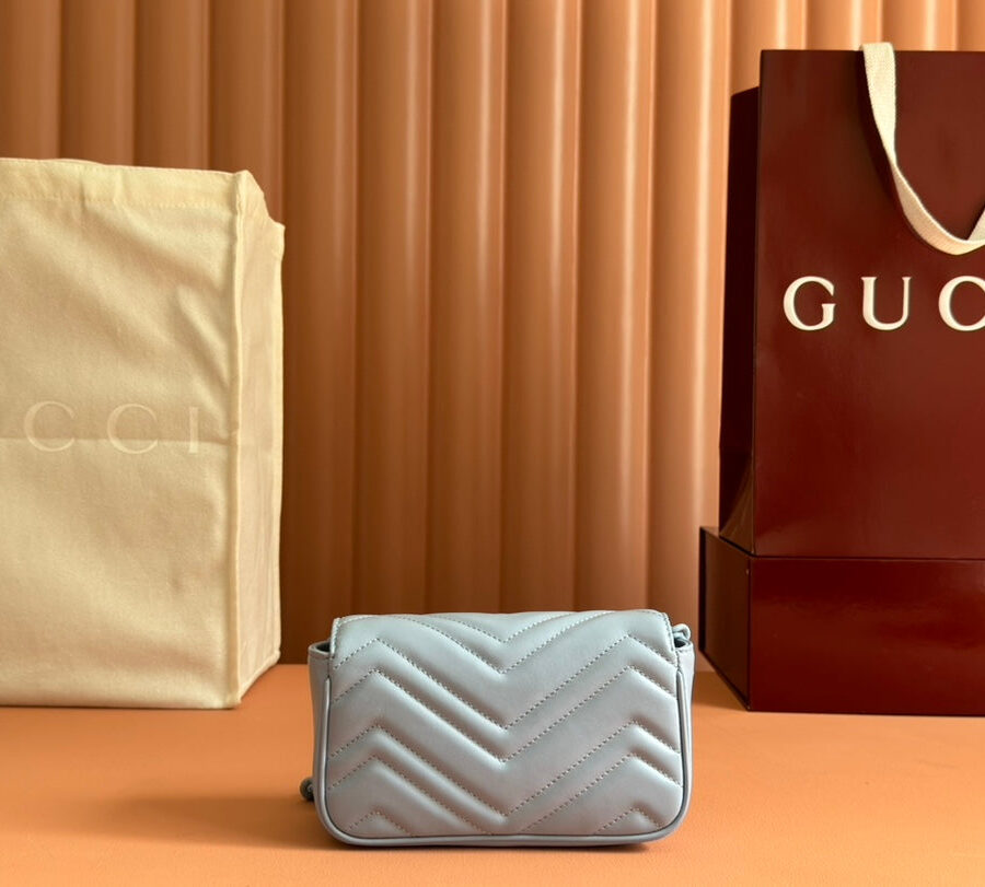 Gucci GG Marmont 16.5 Bag All Blue Calfskin 248349 | Studio Nafay