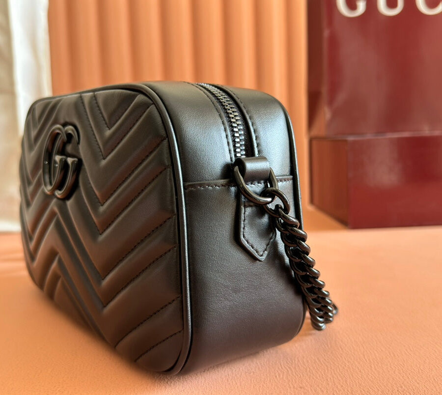 Gucci GG Marmont 24 Bag All Black Calfskin 248345 | Studio Nafay