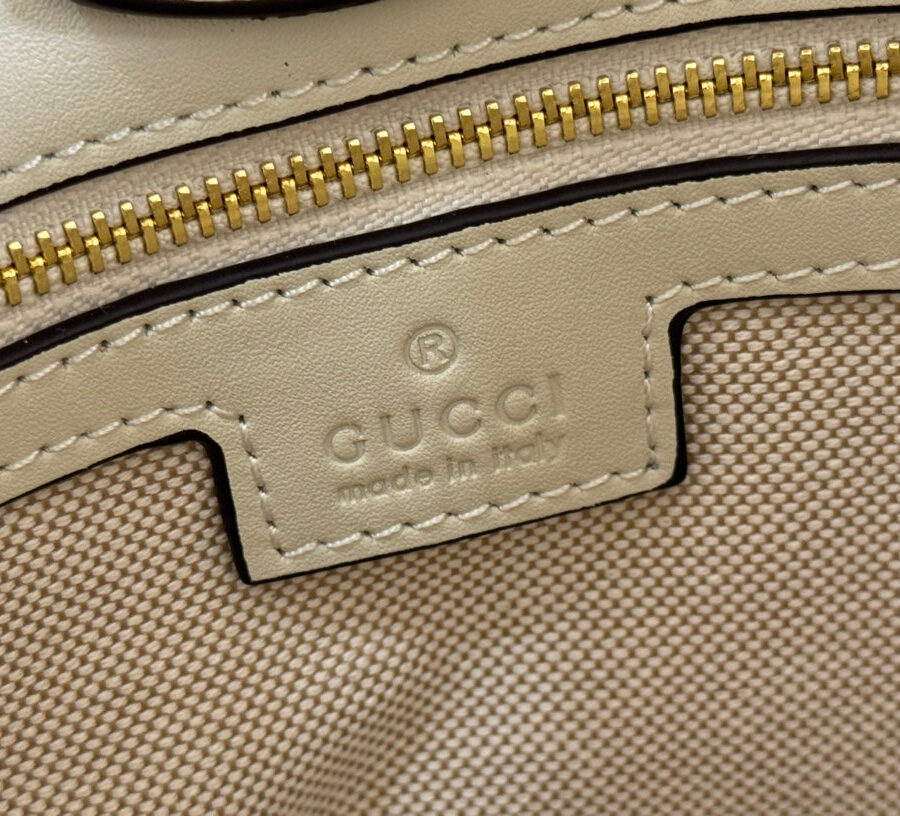 Gucci 73 Mini Bucket Bag White Smooth Leather 244429 | Studio Nafay