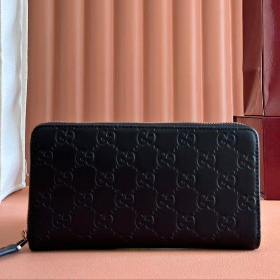 Gucci Zipper Wallet Black Embossed 248406 | Studio Nafay