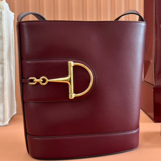 Gucci 73 Mini 27.5cm Bucket Bag Rosso Ancora red Smooth Leather 244435 | Studio Nafay