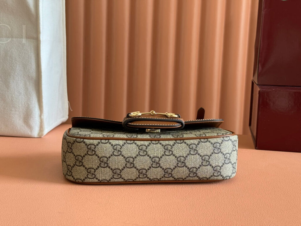 Gucci Horsebit Bag Beige mix Brown Calfskin canvas | Studio Nafay