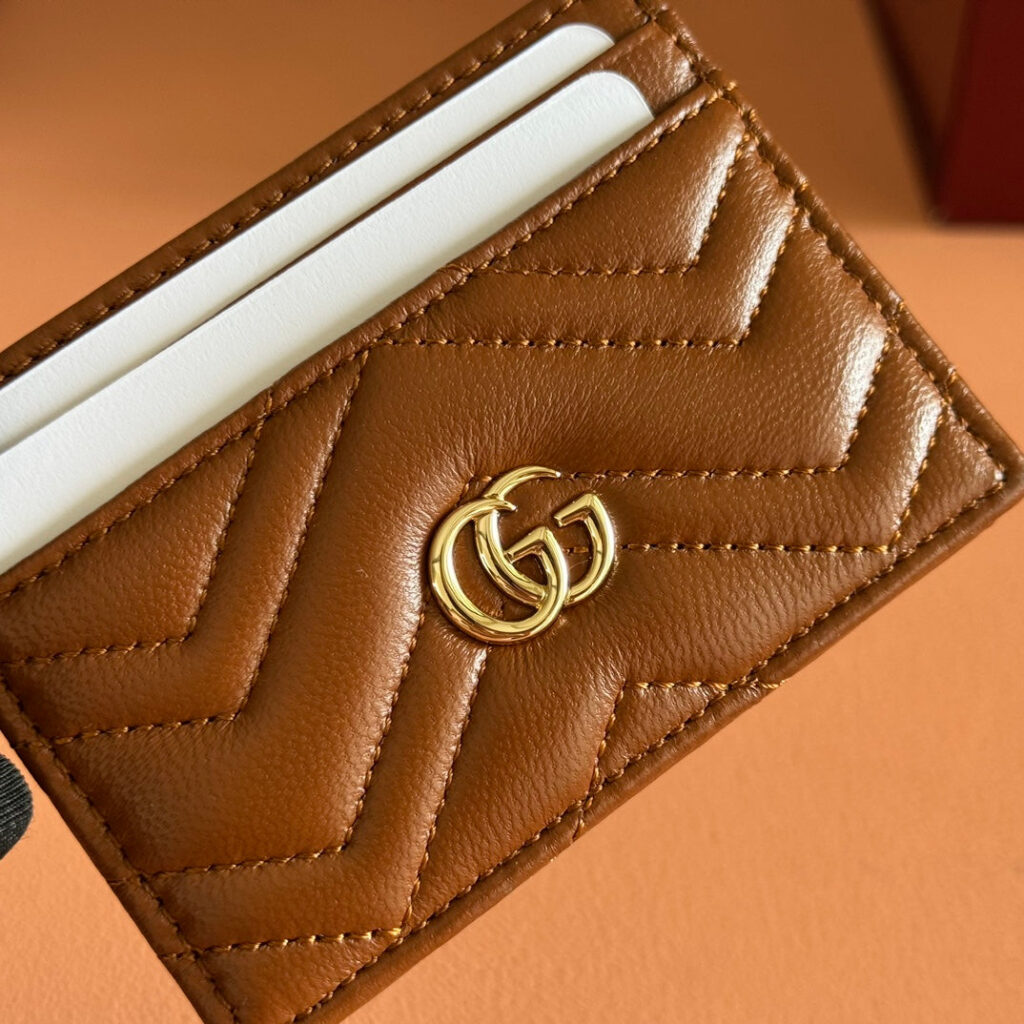 Gucci Marmont Card Wallet Brown Calfskin 254957 | Studio Nafay