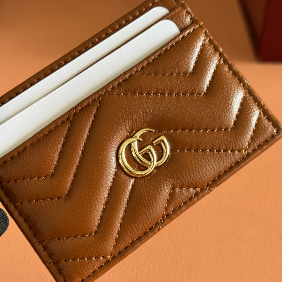 Gucci Marmont Card Wallet Brown Calfskin 254957 | Studio Nafay
