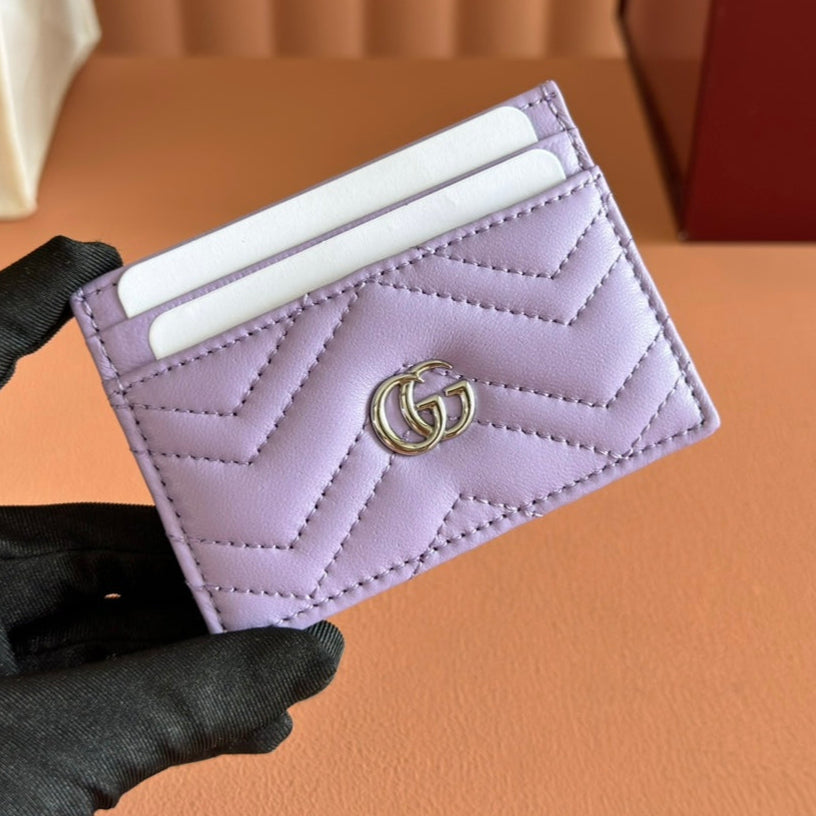 Gucci Marmont Card Wallet Purple Calfskin 254960 | Studio Nafay