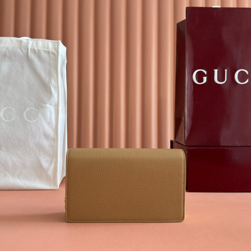 Gucci Marmont Chain Wallet Brown mix Light Green Leather 254943 - Product Image 2