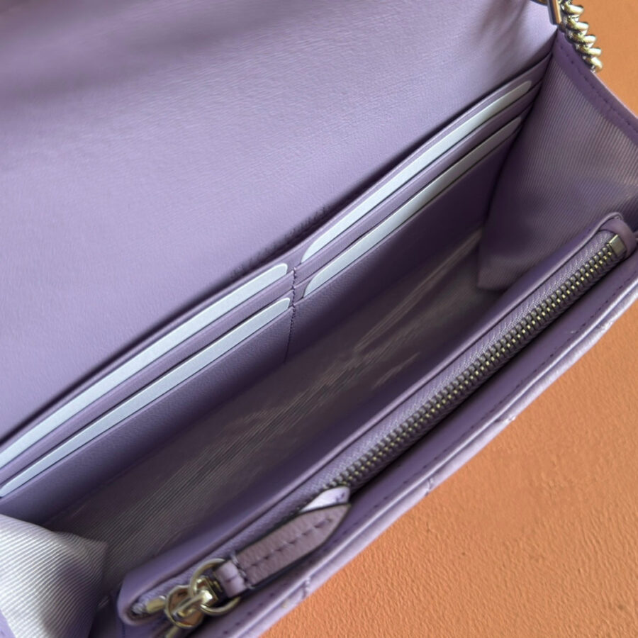 Gucci Marmont Chain Wallet Purple Cowhide 254971 | Studio Nafay