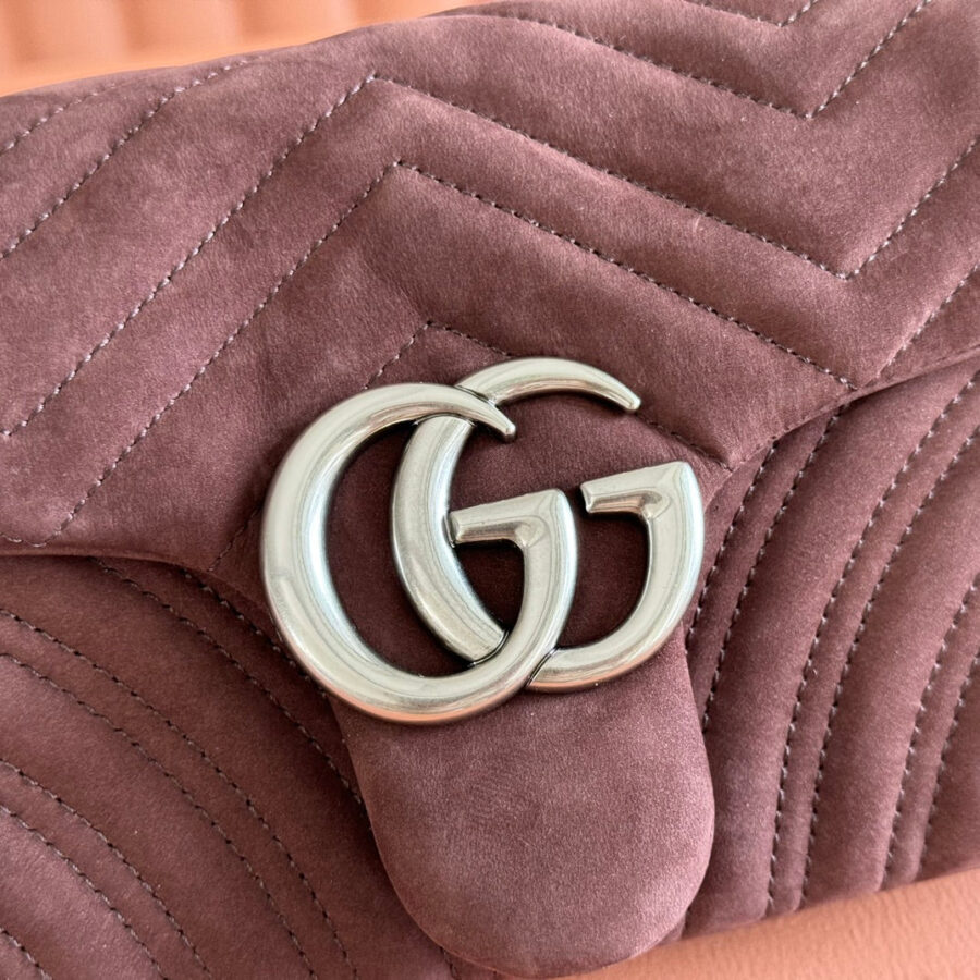 Gucci Marmont Bag 26 Red Brown Suede Gold Hardware 272099 | Studio Nafay