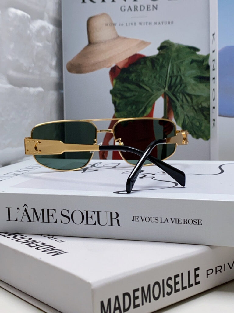 TRIOMPHE SUNGLASS 512997 IN GOLD METAL BLUE LENSES - Product Image 2