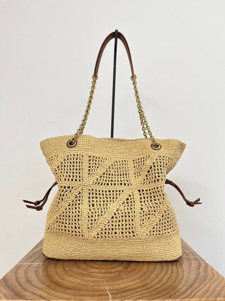 YSL Jamie Lucky Bag Beige Brown Raffia 339402 - Product Image 2
