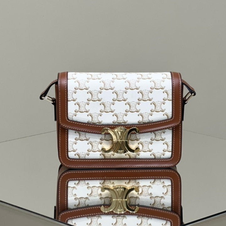 CLASSIQUE TRIOMPHE 22 CALFSKIN WHITE BROWN | Studio Nafay